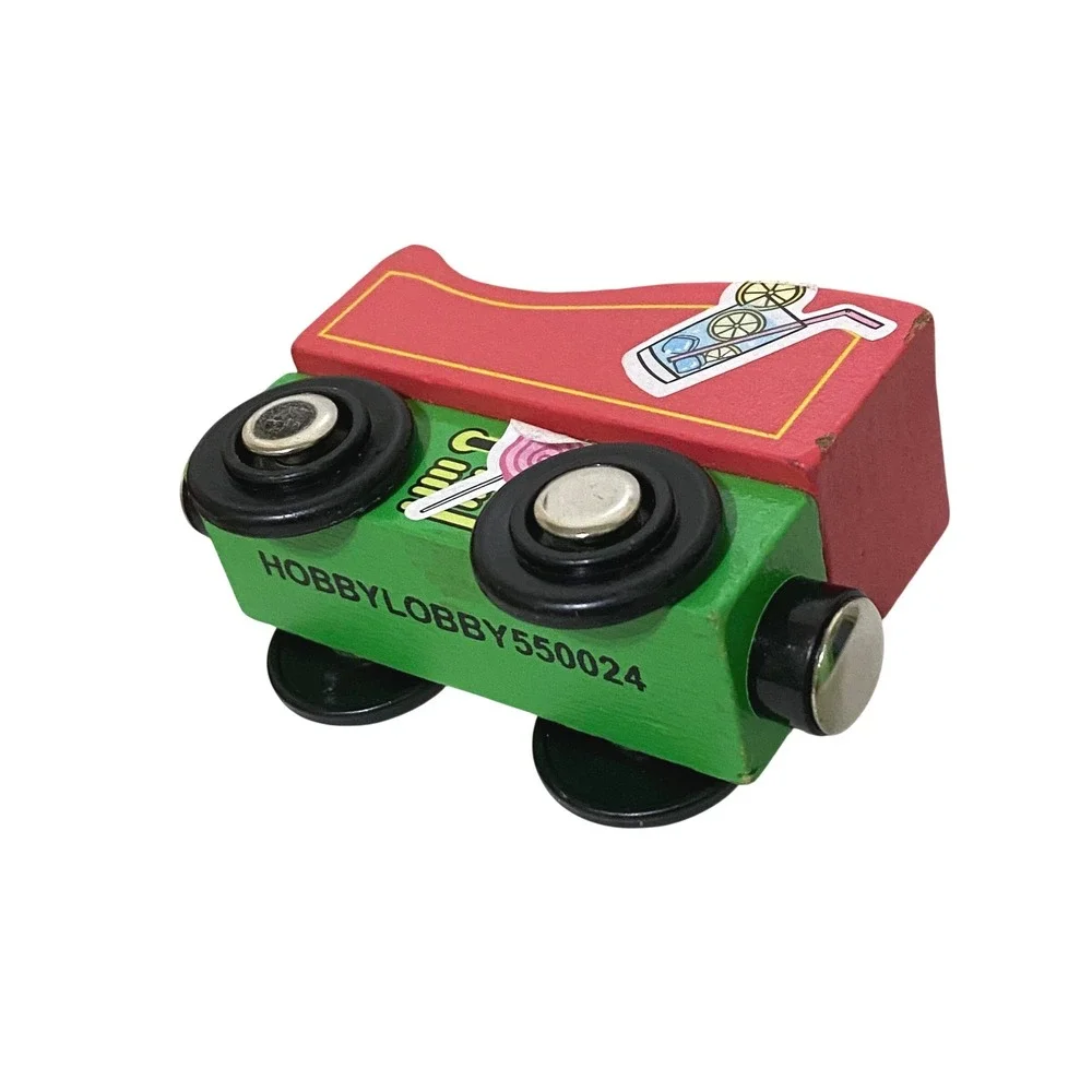 Wood Magnetic Wheels Mixed Lot Train Cars Trucks Vehicles 15 Piece Set Playtime